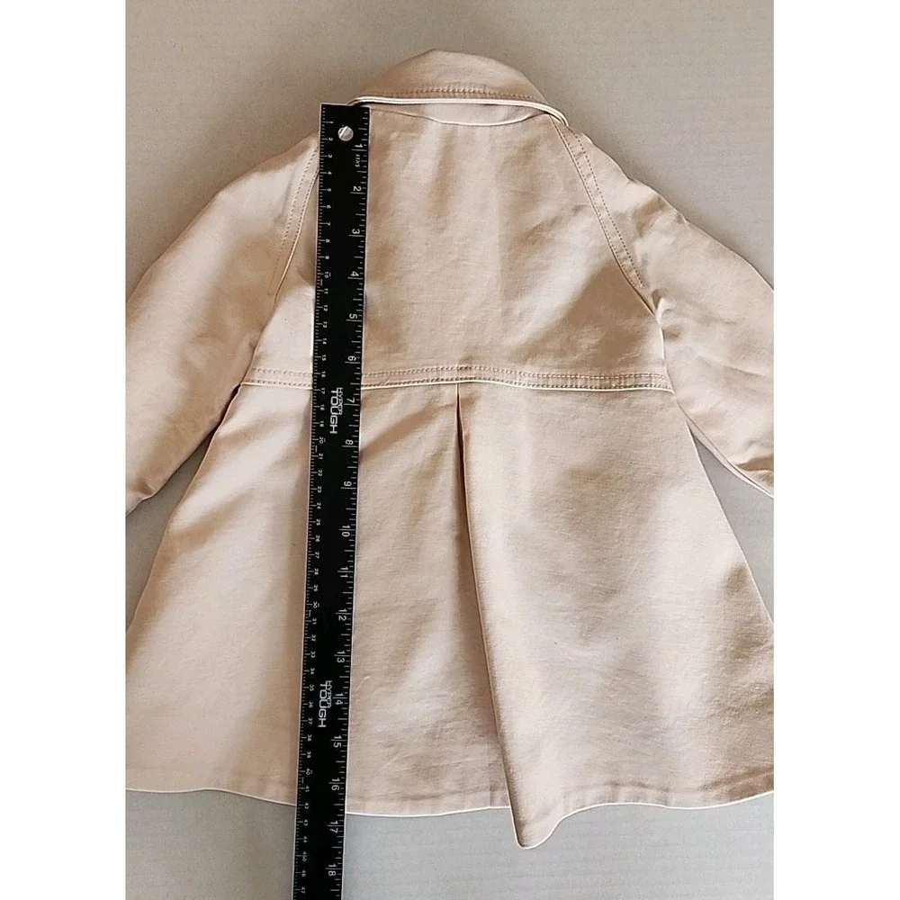 Baker by Ted Baker Toddler Girls Trench Coat Sz 12-18 M Pink Pastel Ruffle Event